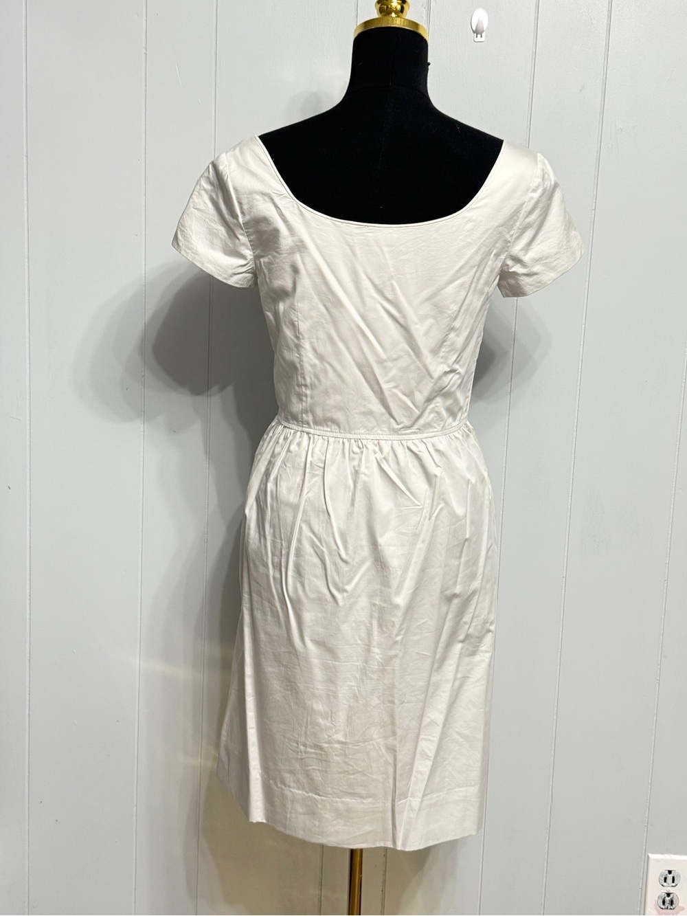 J. Crew 100% Cotton Light Gray Midi Dress with tie front for better fit - Picture 3 of 6